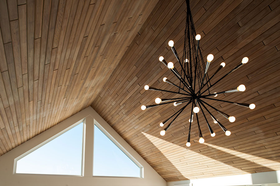 Decorating tips - chandelier and peak ceiling