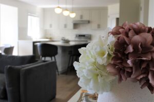 Renovation Costs - Flowers & Kitchen in background